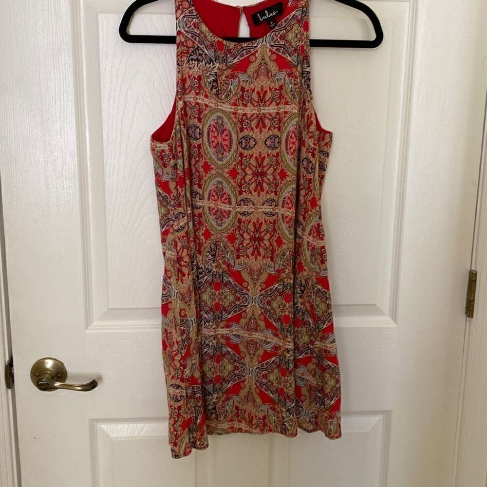 Lulus Sleeveless Paisley Women's Midi Dress Red Size Small